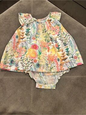 Fleurisse Floral Print Baby Dress & Bloomer - Multicolor Size 12/18 months